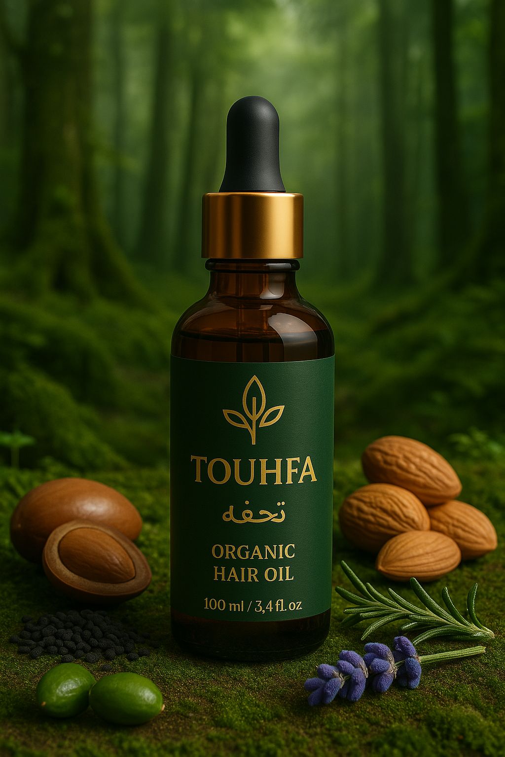 TOUHFA Organic Hair Oil – Cold-Pressed Blend (50ml)
